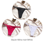 FINETOO 3Pcs/set Sexy Low-rise Thongs Women Bikini Panties T-back Underpants M-XL Female G-String Panty Ladies Thong Lingerie