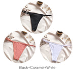 FINETOO 3Pcs/set Sexy Low-rise Thongs Women Bikini Panties T-back Underpants M-XL Female G-String Panty Ladies Thong Lingerie