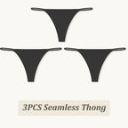 3PCS Seamless Thong Women Thin Strap Low Waist High Flexibility Panties Sexy Underwear Ladies Briefs T-back Panties Soft Women