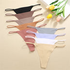 3PCS Seamless Thong Women Thin Strap Low Waist High Flexibility Panties Sexy Underwear Ladies Briefs T-back Panties Soft Women
