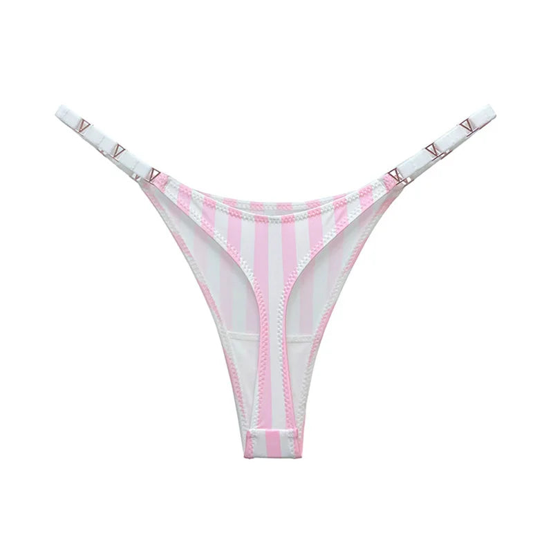 Seamless Sexy Thong Women Underwear Briefs Panties Zebra Flower Low Rise Luxury Metal Buckle G String Bikini Girls Female Panty