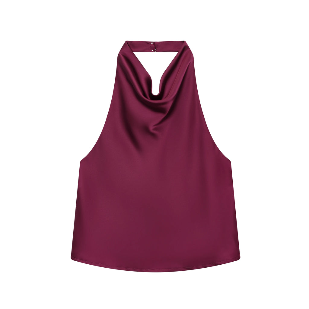 TFMLN 2025 Women Sexy Halter Top Spring Summer Sexy Backless High Street Waistcoat Female Fashion Solid Elegant Halter Neck Tops