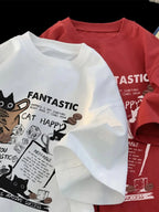 T-shirt américain rétro à manches courtes, nouvelle marque tendance été, vêtements de rue, t-shirt décontracté ample à manches courtes pour couple