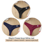 3Pcs/Set Women Cotton Thongs Panties Sexy Low Waist G-String Briefs Ladies Brazilian Lingerie Girls Breathable Intimates Bikini