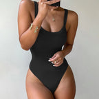 Strap Solid Bodycon Sexy Body Casual Basic White Summer Bodysuit Women Tops Sleeveless Sheer Bodysuits Jumpsuit Slim