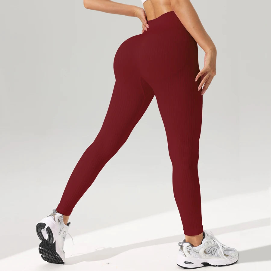 Leggings de sport pour femmes, pantalons de yoga sans coutures avec effet ventre plat, vêtements de sport et de fitness.