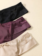 FINETOO 3pcs Women's Lace Hollow Out Underwear Sexy Breathable Low-Waist Thongs Female Comfort Stretchy Lingerie Bikini Panties