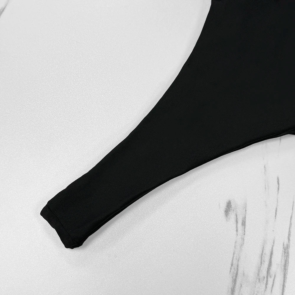 2025 Women's Solid Color Bikini - Sexy Halter Three-Piece Beachwear with Adjustable Lace-Up