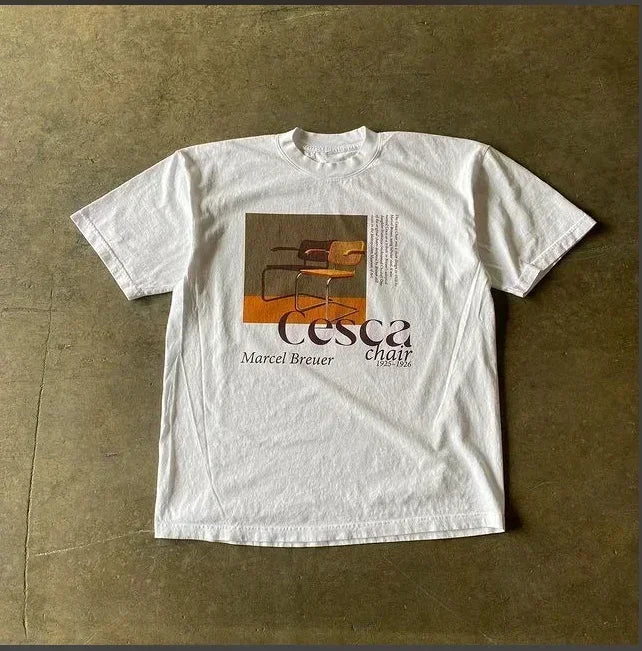 American Fashion Oversized Printing Loose Short T-shirt Men Women Y2K Harajuku Hip-Hop Gothic Casual Joker Couple StreetWear Top