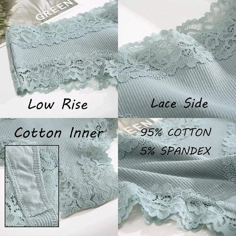Трусы Женские Sexy Lace Seamless Cotton Panties Women's Underwear Low Waist Female Bikini Breathable Intimates Lingerie 2025