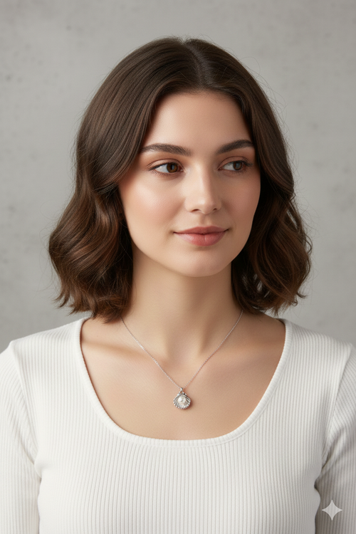 Stainless Steel Silver Oyster Necklace for Women