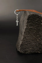 Men Stainless Steel Cross Dangle Hoop Earring Durable Modern Design