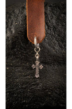 Men Stainless Steel Cross Dangle Hoop Earring Durable Modern Design