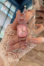 Women’s Crystal Stone Watch | Adjustable Sliding Bracelet