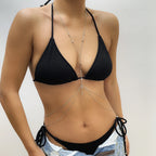 Sexy Geometric Bra Chain Chest Bikini Intimate Lingerie Simple Design Metal Body Chain Harness Party Jewelry