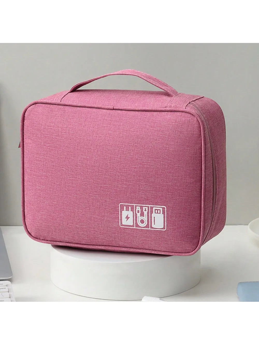 Bolsa de almacenamiento de cables, organizador electrónico digital impermeable, cargador de línea de datos USB portátil, bolsa de almacenamiento con enchufe, organizador de cables de viaje 