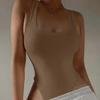 Sleeveless Knit Bodysuit Hot Summer Sexy Bodycon Off Shoulder Halter Tops Casual Street Bodice For Women ClubWear