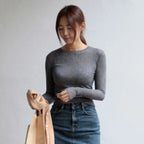 Sexy Thin See Through T Shirt Women Plain Elastic Basic Long Sleeve Casual Tops Female Slim Fit Daily Party Nightwear