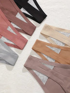 7Pcs/Set Women Seamless Thongs  High Flexibility Panties Thin Strap Low WaistSexy Underwear Ladies T-back Comfortable Women
