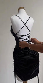 Summer Lace-Up Halter Dress - Sexy Hip Bodycon Mini Dress