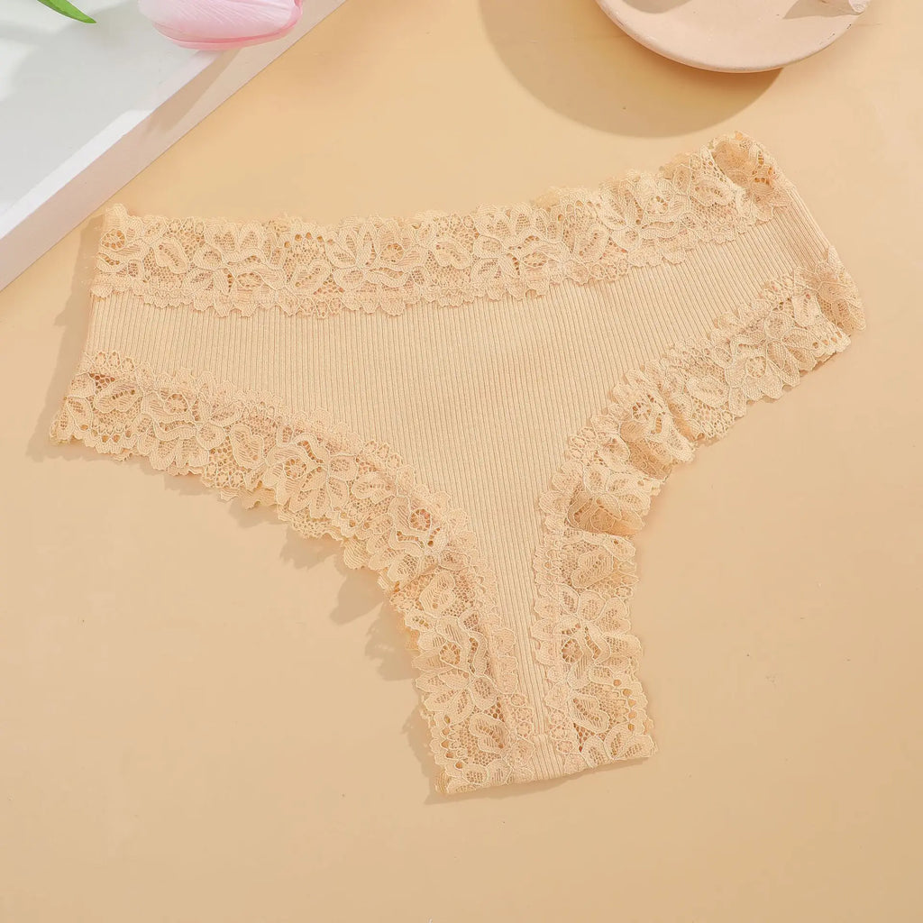 Трусы Женские Sexy Lace Seamless Cotton Panties Women's Underwear Low Waist Female Bikini Breathable Intimates Lingerie 2025