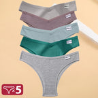 5PCS/Set Cotton Lingerie Panties Sexy Underwear Women Briefs Tangas Female Underpants Pantys Thong Panties Bikini Solid 13 Color