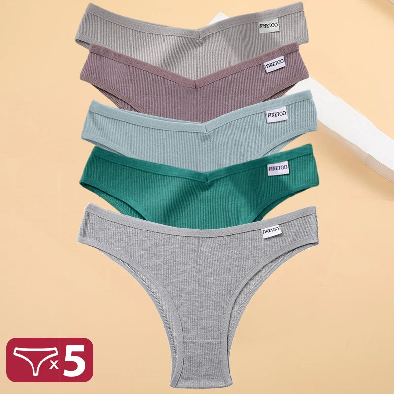 5PCS/Set Cotton Lingerie Panties Sexy Underwear Women Briefs Tangas Female Underpants Pantys Thong Panties Bikini Solid 13 Color