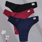 FINETOO 3Pcs/Set Women Cotton Panties Low Rise Briefs Underwear Ladies Sexy Brazil Underpanties Female Intimates Lingerie Bikini