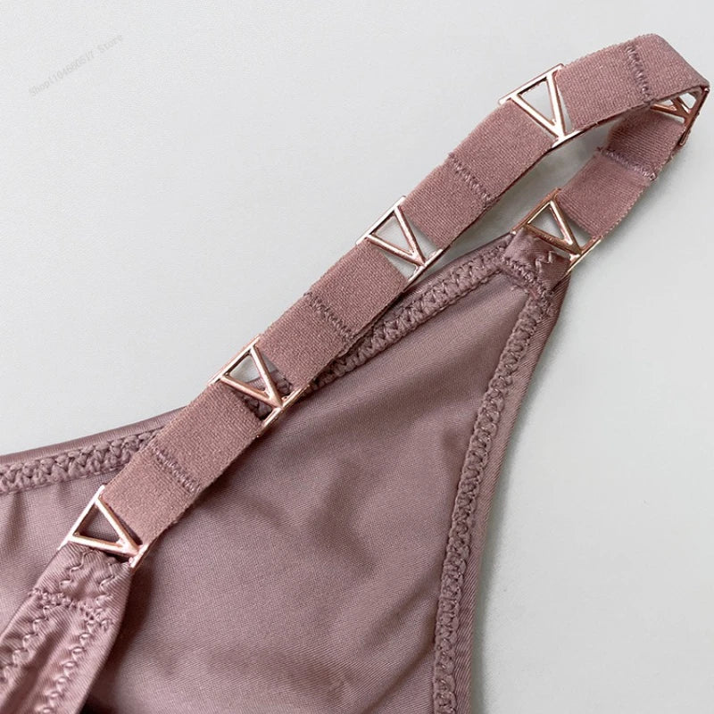 Seamless Sexy Thong Women Underwear Briefs Panties Zebra Flower Low Rise Luxury Metal Buckle G-String Bikini Girls Female Panty