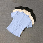 Veste de sport décontractée et ajustée pour femme, manches courtes, fermeture éclair, haut uni, tenue de cyclisme, course à pied et yoga, vêtements d'été