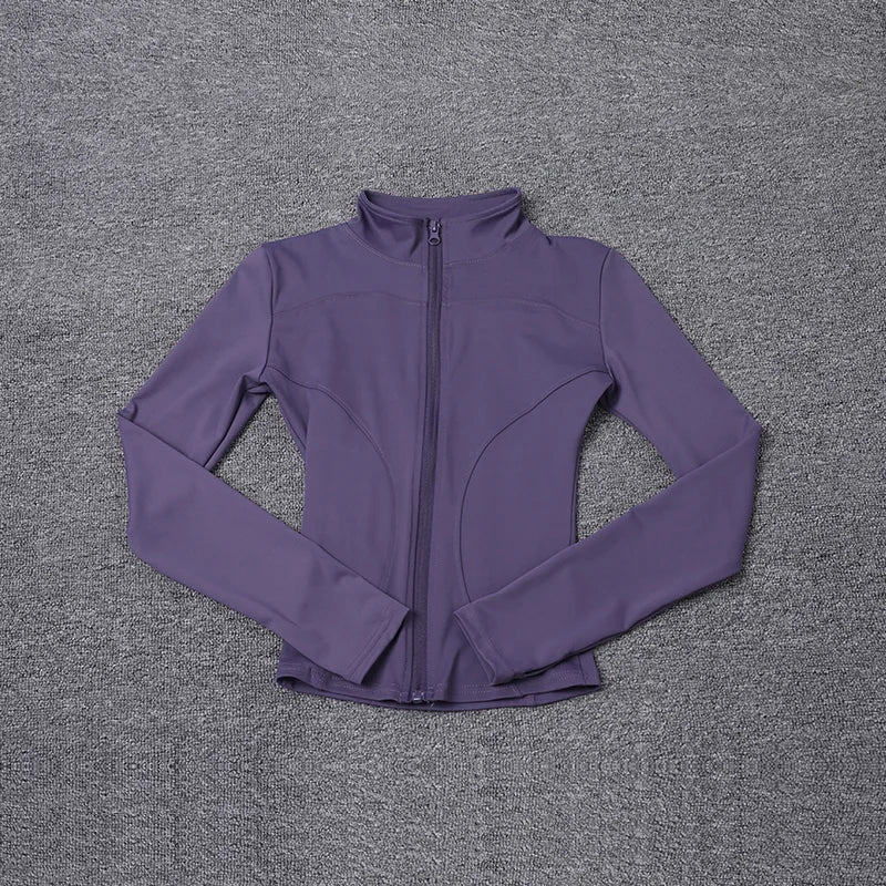 Veste de sport pour femme, chemise à manches longues, manteau d'entraînement, vêtements de gym et de yoga. 