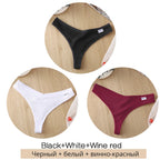 3Pcs/Set Women Cotton Thongs Panties Sexy Low Waist G-String Briefs Ladies Brazilian Lingerie Girls Breathable Intimates Bikini