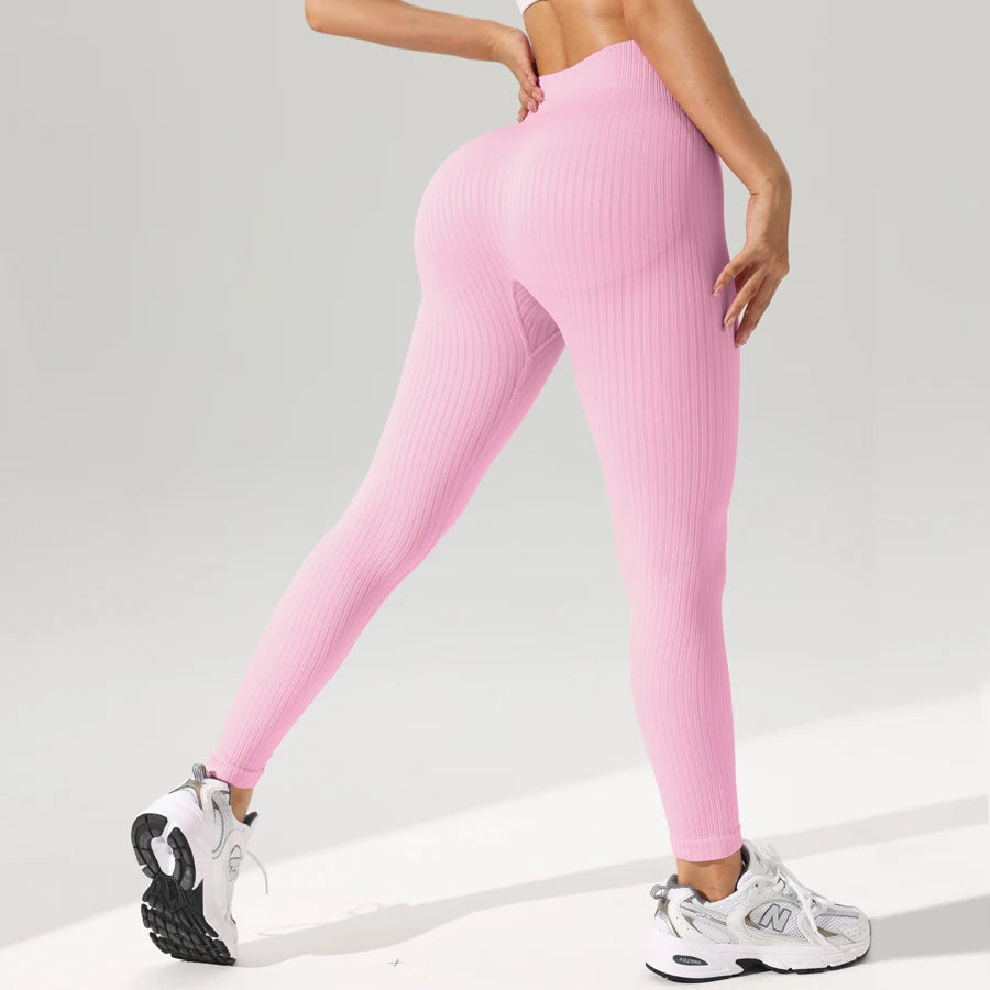 Leggings de sport pour femmes, pantalons de yoga sans coutures avec effet ventre plat, vêtements de sport et de fitness.