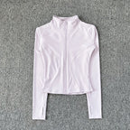 Veste de sport pour femme, chemise à manches longues, manteau d'entraînement, vêtements de gym et de yoga. 