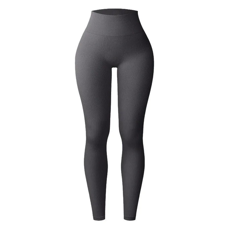 Seamless Knit Yoga Leggings Women Thread Solid Tights Gym Workout Running Stretchy High Waist Hip Liftting Skinny Gym Leggings