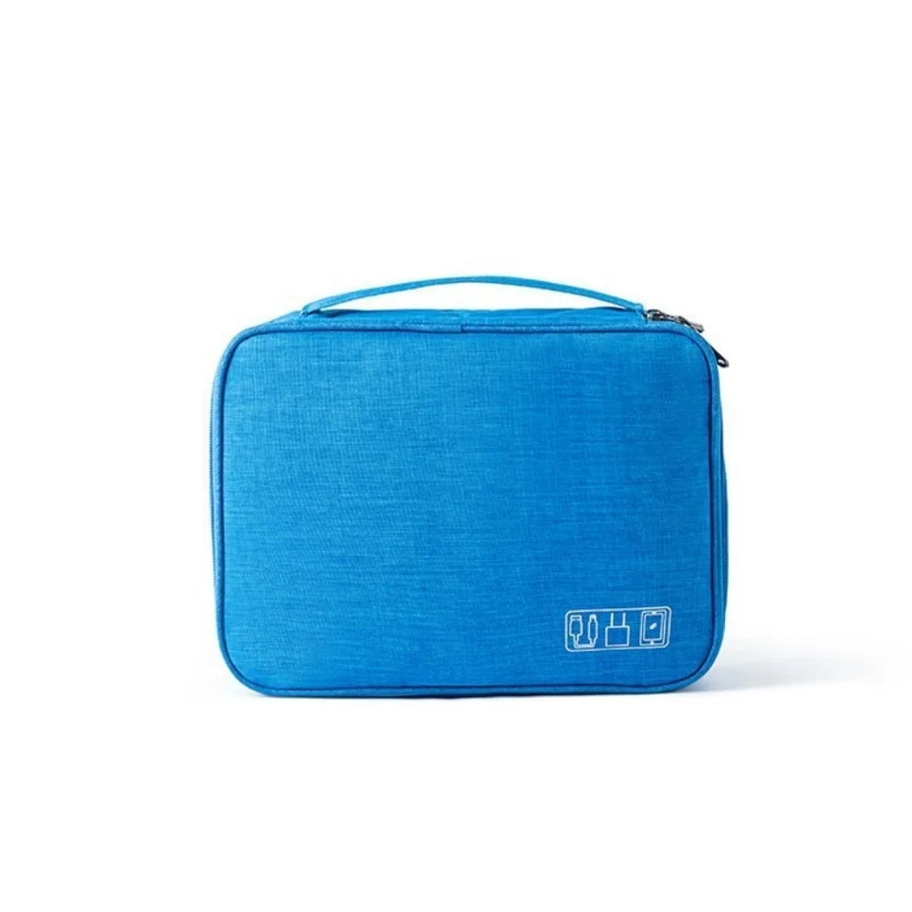 Bolsa de almacenamiento de cables, organizador electrónico digital impermeable, cargador de línea de datos USB portátil, bolsa de almacenamiento con enchufe, organizador de cables de viaje 