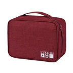 Bolsa de almacenamiento de cables, organizador electrónico digital impermeable, cargador de línea de datos USB portátil, bolsa de almacenamiento con enchufe, organizador de cables de viaje 