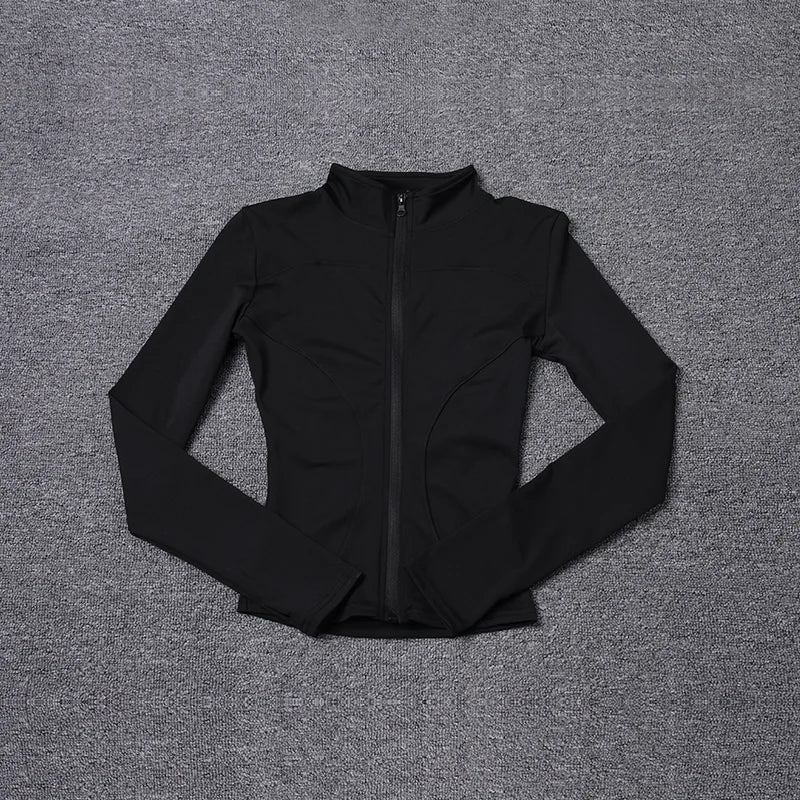 Veste de sport pour femme, chemise à manches longues, manteau d'entraînement, vêtements de gym et de yoga. 