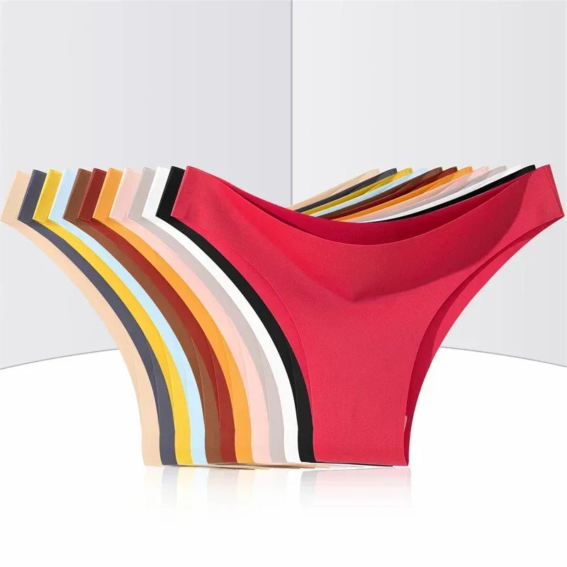 3PCS Women Seamless Brazilian Panties Ultra-thin Maillard panties Ice Silk Underwear Sexy Panty Low Waist G-string Female Solid