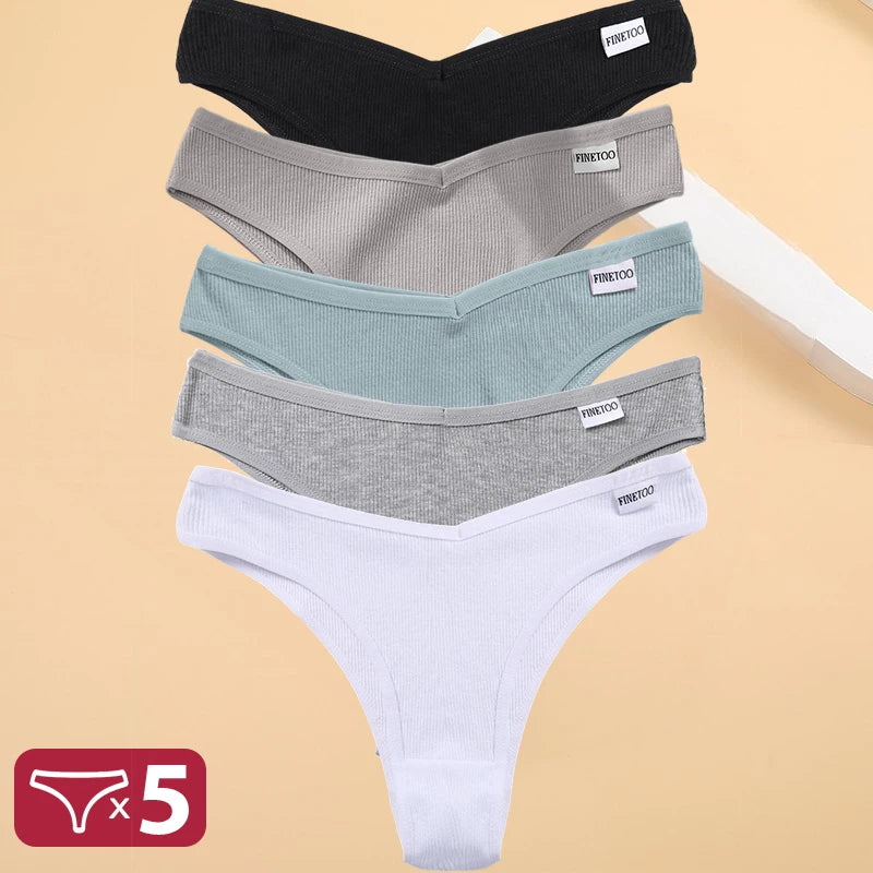 5PCS/Set Cotton Lingerie Panties Sexy Underwear Women Briefs Tangas Female Underpants Pantys Thong Panties Bikini Solid 13 Color