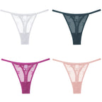 4Pcs Lace Bikini Panties Women Sexy Thongs Lace G-string Underpants S-XL Ladies Comfortable T-Back Underwear Sexy Lingerie 2022