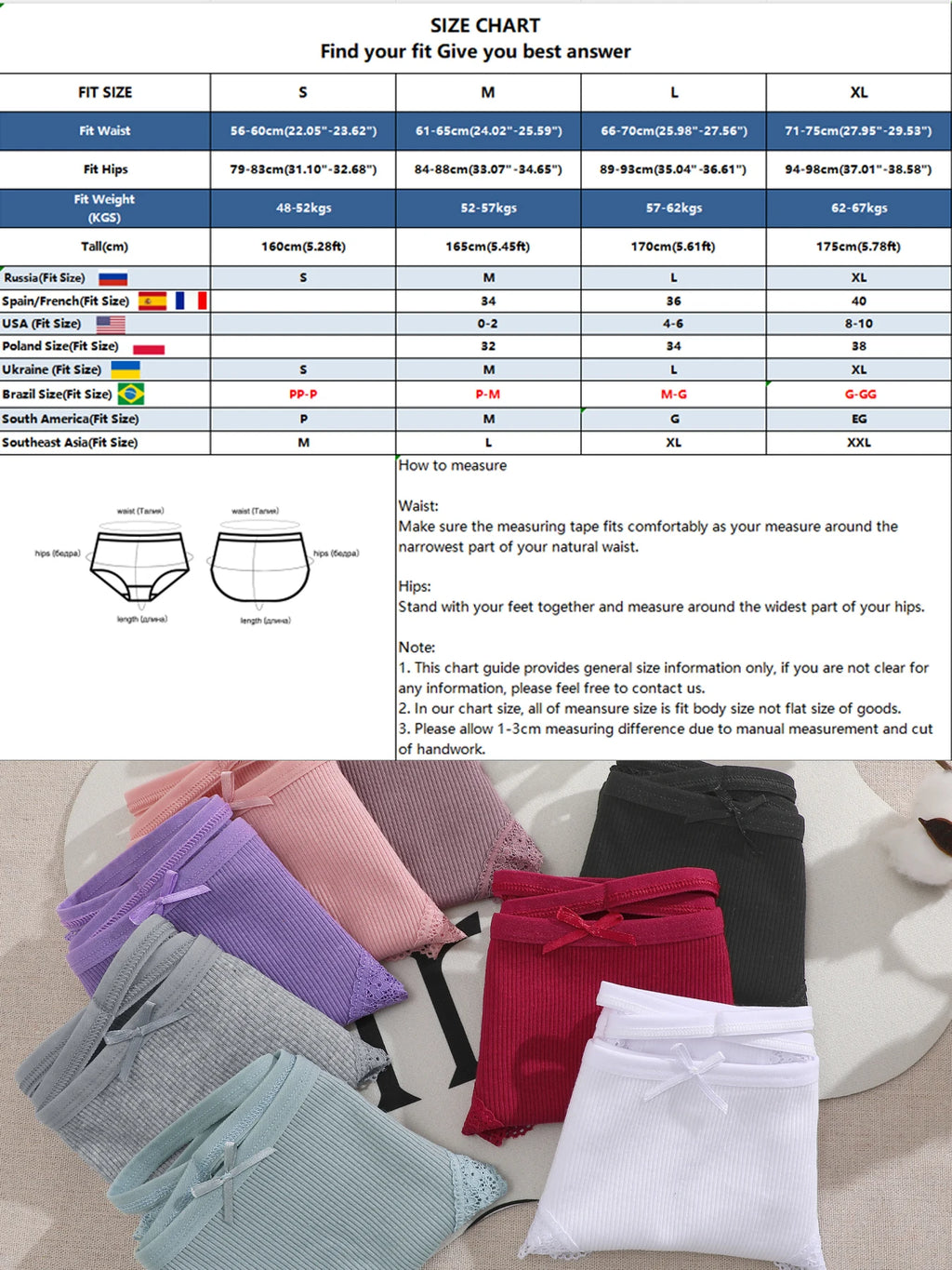 5PCS Women's Cotton Briefs Sexy Lace Underpant Hollow Brazilian Panties Comfortable Underwear Lingerie S-XL Solid Color Lingerie
