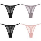 4Pcs Lace Bikini Panties Women Sexy Thongs Lace G-string Underpants S-XL Ladies Comfortable T-Back Underwear Sexy Lingerie 2022