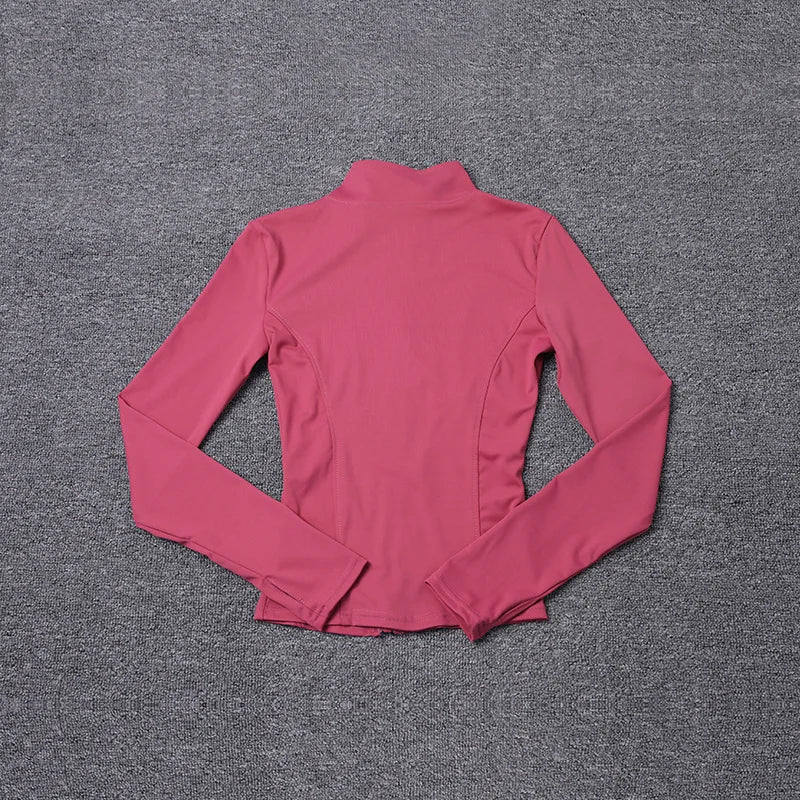 Veste de sport pour femme, chemise à manches longues, manteau d'entraînement, vêtements de gym et de yoga. 