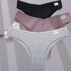 FINETOO 3Pcs/Set Women Cotton Panties Low Rise Briefs Underwear Ladies Sexy Brazil Underpanties Female Intimates Lingerie Bikini