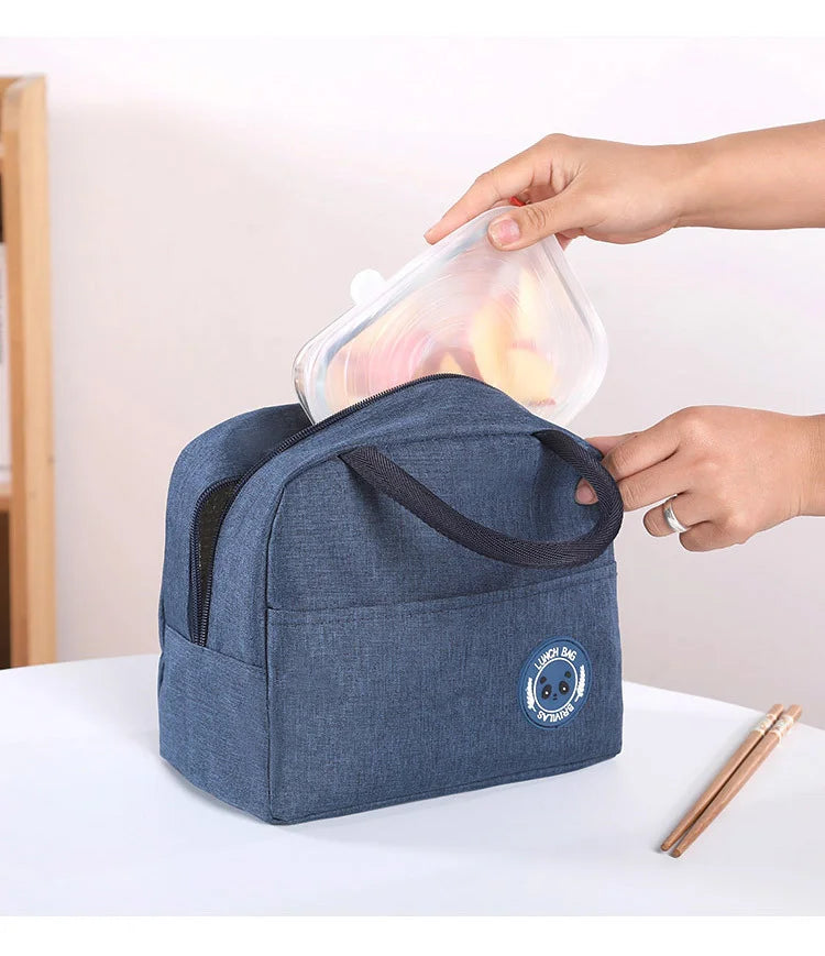 New Japanese solid color versatile cation fresh-keeping ice bag bento thermal insulation bag student lunch box bag portable ther