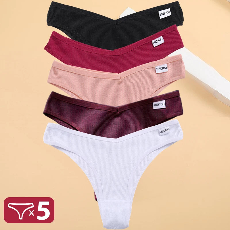 5PCS/Set Cotton Lingerie Panties Sexy Underwear Women Briefs Tangas Female Underpants Pantys Thong Panties Bikini Solid 13 Color
