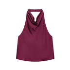 TFMLN 2025 Women Sexy Halter Top Spring Summer Sexy Backless High Street Waistcoat Female Fashion Solid Elegant Halter Neck Tops