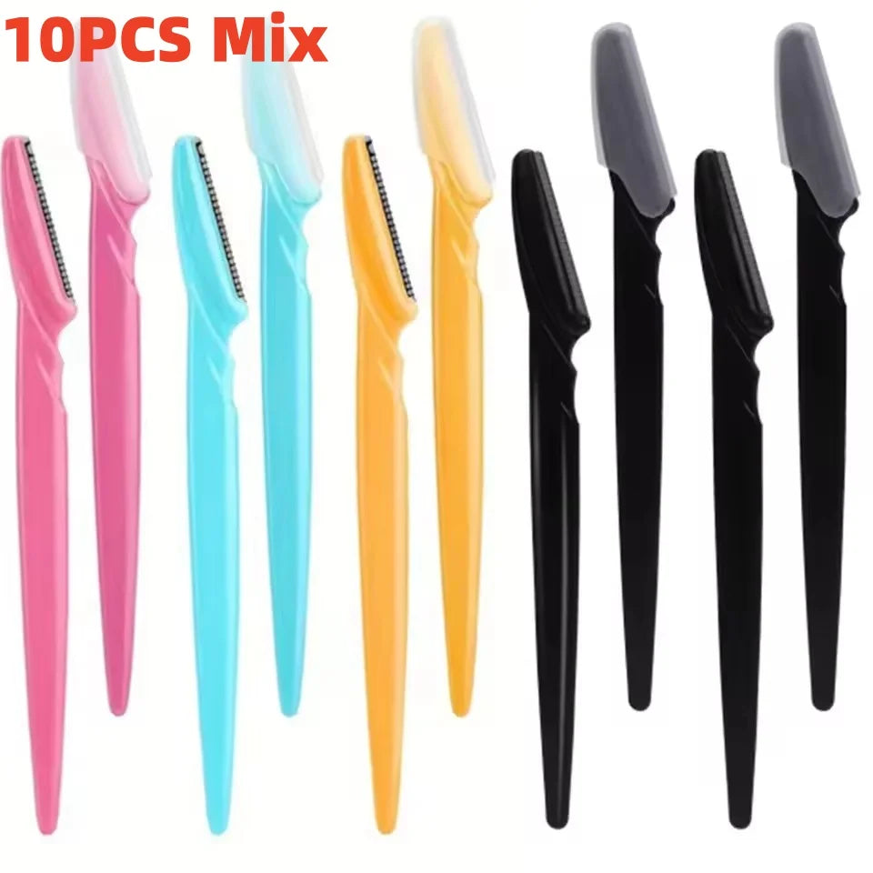 5/10/30/40pcsbrow Razor and Face Razor for Women And Men, Eyebrow Hair Trimmer And Shaver with Protective Cover,Safe