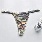 Women's Panties Bikini Silky Sexy Ladies Adjustable Camouflage Sexy Low Waist  Female G-String Thong Female T Back Lingerie